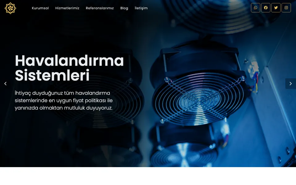 GKS Havalandırma Sistemleri web sitesi