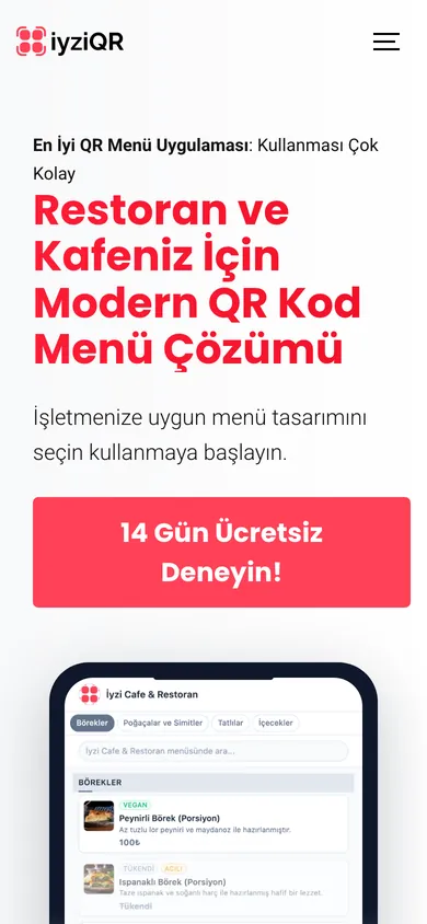 iyziQR mobil görünüm