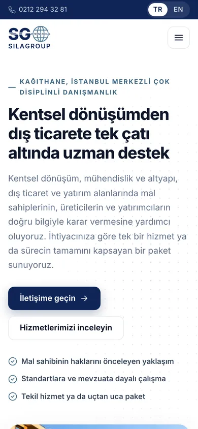 Sıla Group mobil görünüm