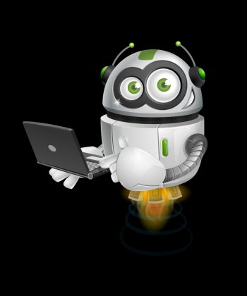 STEBİLİŞİM maskotu laptop ile web sitesi tasarlıyor