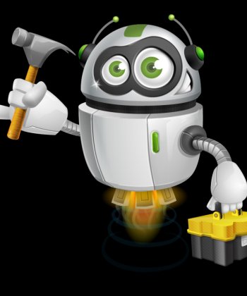 STEBİLİŞİM maskotu laptop ile web tadilata gidiyor